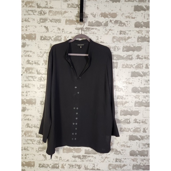 Ming Wang Tops - Ming Wang Tunic Top Black Size XL Grommet Detail Lightweight Edgy Travel